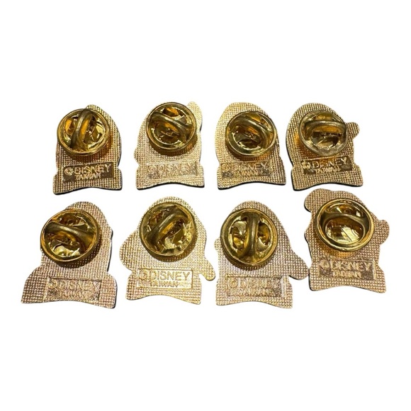 Disney VTG Snow White & Seven Dwarfs Full Pin Set Taiwan Enamel 8-Piece J12 - Picture 11 of 12